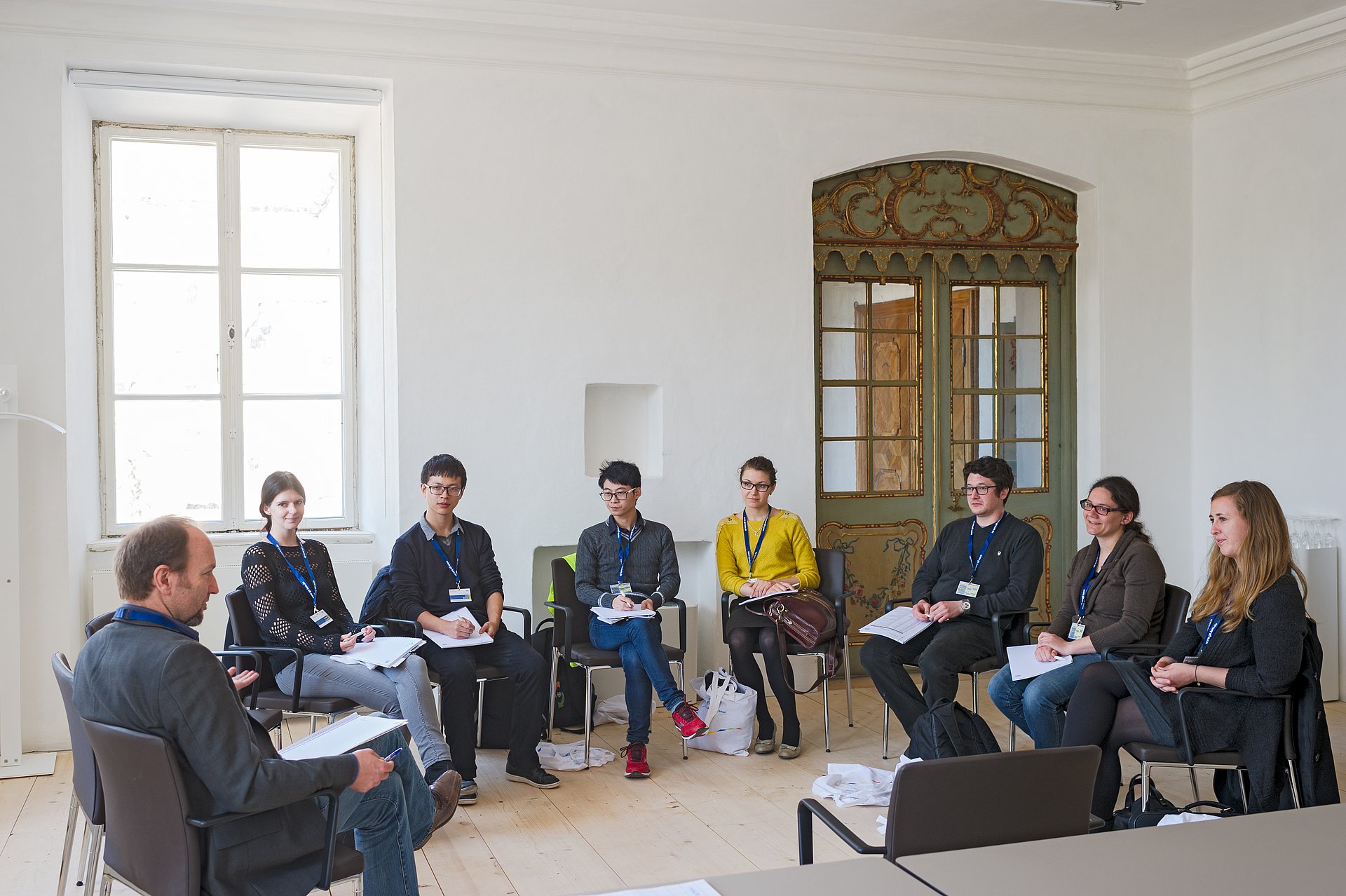 Doctoral candidates during a seminar.