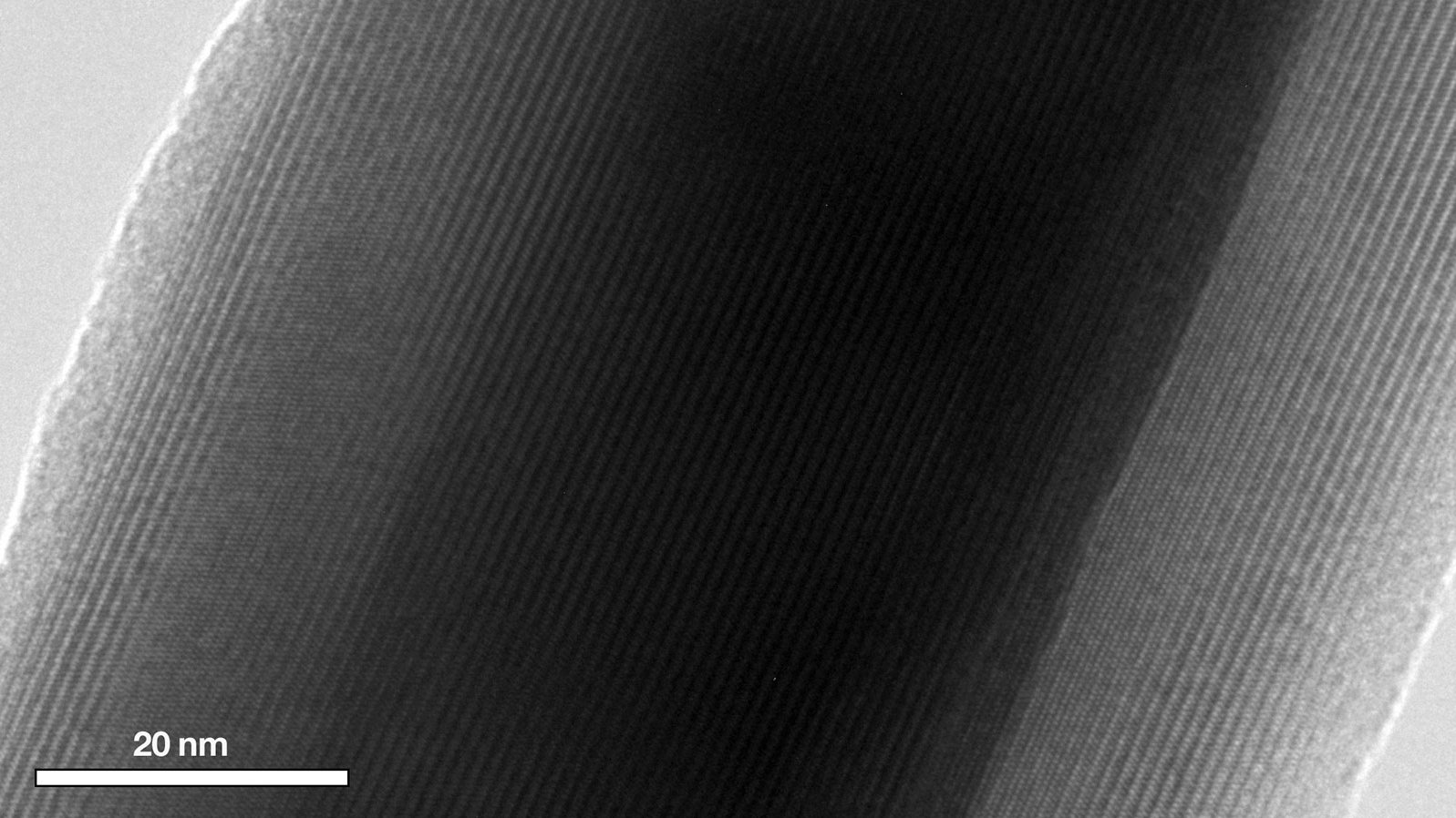 Electron microscopic image of the hybrid material.