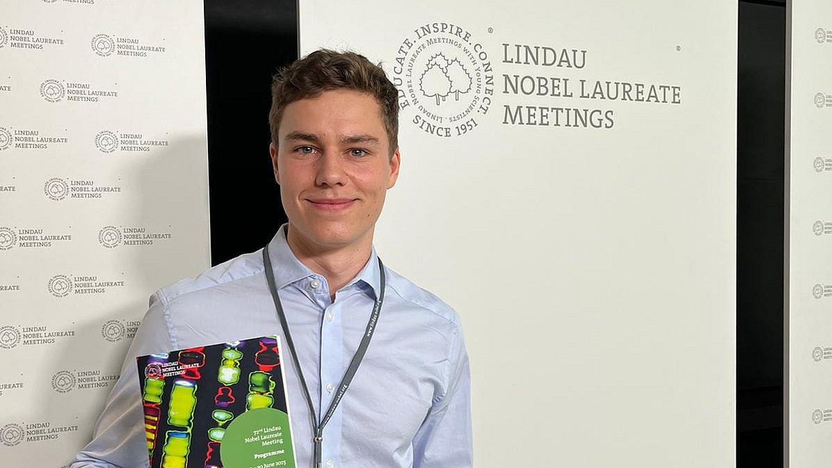 Medical student Leonard Schmitt at the Nobel Laureate Meeting 2023.