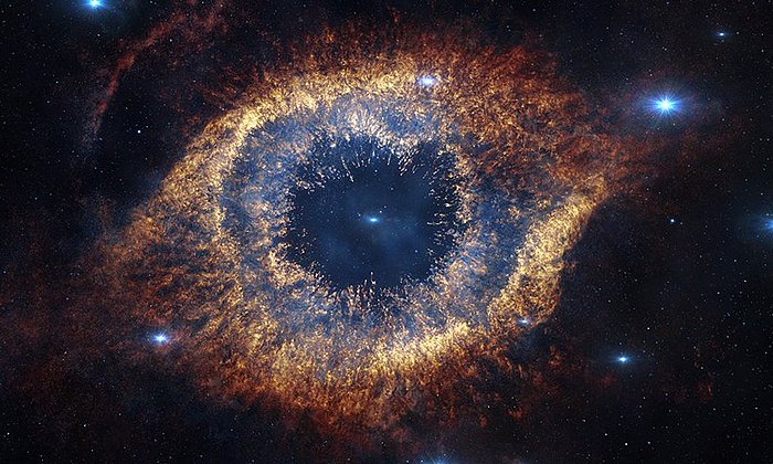 Der Helixnebel, 700 Lichtjahre von der Erde entfernt. Der Cluster ORIGINS erforscht die Entstehung des Universums und des ersten Lebens. (Bild: ESO/VISTA/J. Emerson)