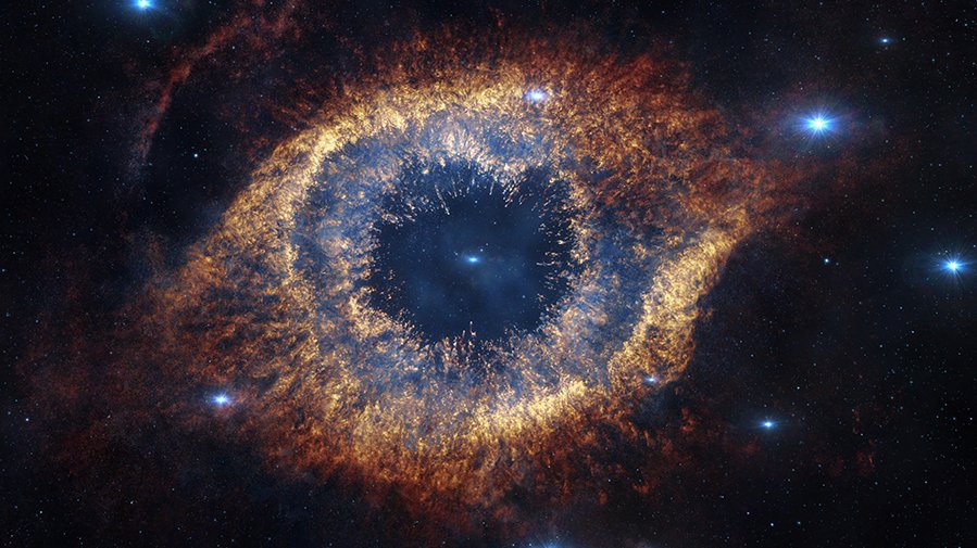 Der Helixnebel, 700 Lichtjahre von der Erde entfernt. Der Cluster ORIGINS erforscht die Entstehung des Universums und des ersten Lebens. (Bild: ESO/VISTA/J. Emerson)