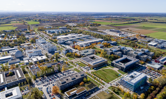 Luftbild des Forschungscampus in Garching