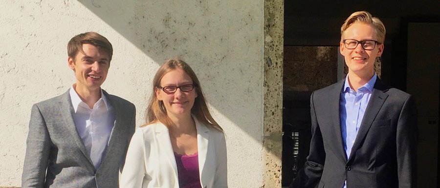 Representing the interests of the TUM students: Paul Maroldt, Franziska Ochsenfarth, and Benedikt Retsch (from left to right) (Photo: AStA/TUM) Representing the interests of the TUM students: Paul Maroldt, Franziska Ochsenfarth, and Benedikt Retsch (from left to right) (Photo: AStA/TUM)