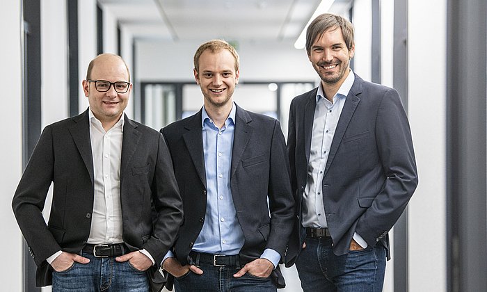 The founders of Celonis, Bastian Nominacher, Alexander Rinke and Martin Klenk 