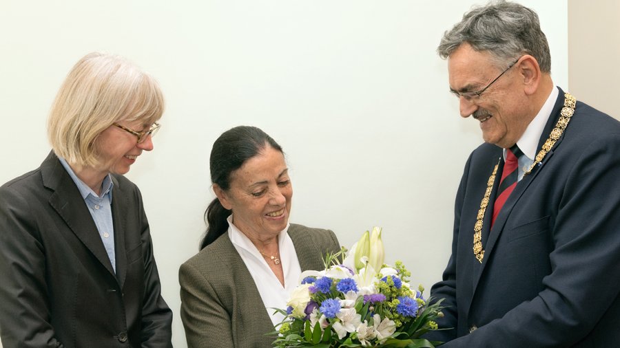 Von links: Prof. Renée Lampe, Carmen Würth und TUM-Präsident Prof. Wolfgang A. Herrmann.