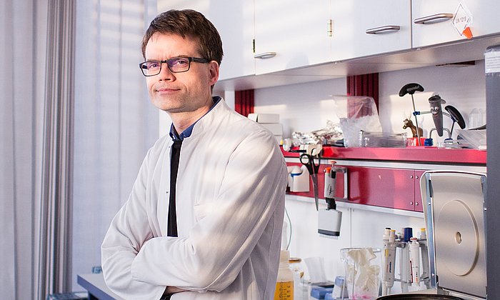 Prof. Thomas Korn in his laboratory.