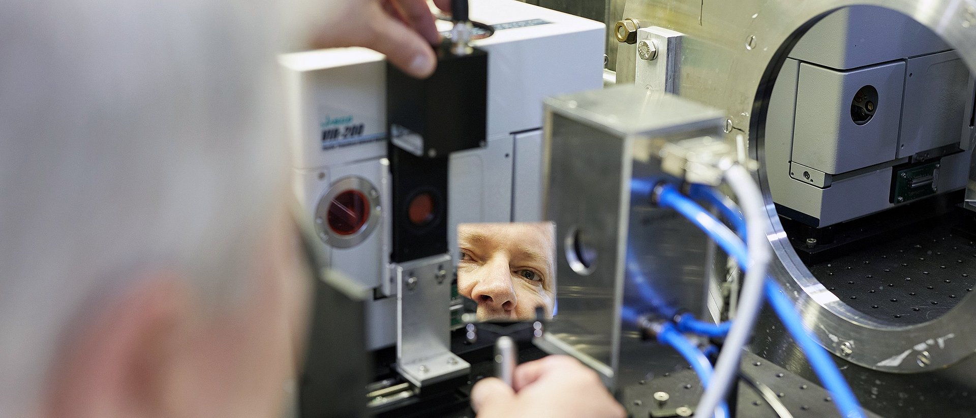 Dr. Aurel Radulescu at the KWS-2 instrument of the Juelich Center for Neutron Science (JCNS) in the research neutron source Heinz Maier-Leibnitz (FRM II) of the Technical University of Munich