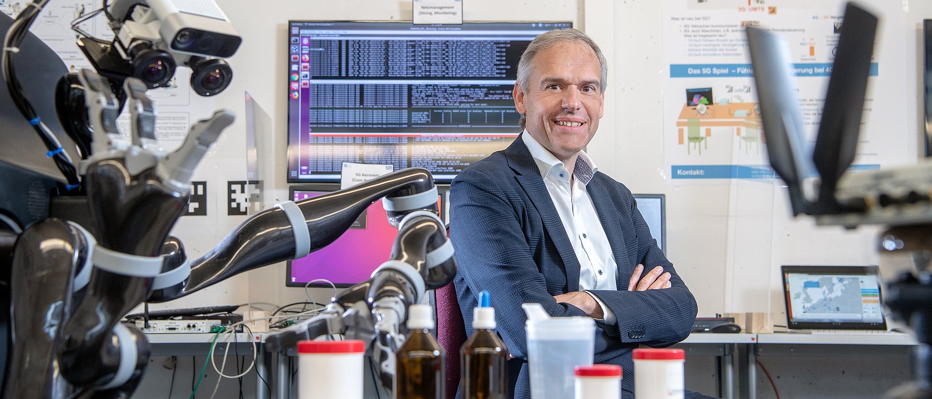 Prof. Wolfgang Kellerer in his lab.