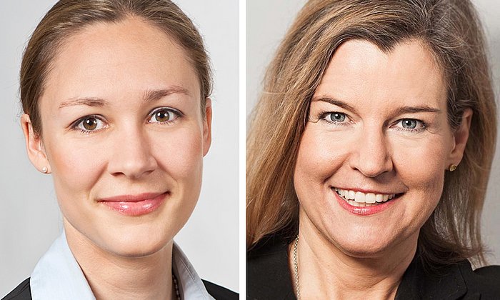 Prof. Claudia Peus and Prof. Juliane Winkelmann (f.l.), the new members of the TUM Board of Management.