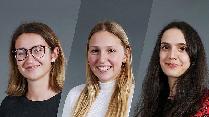 Portraits der drei Gewinnerinnen des Ideenwettbewerb Academicus 2021