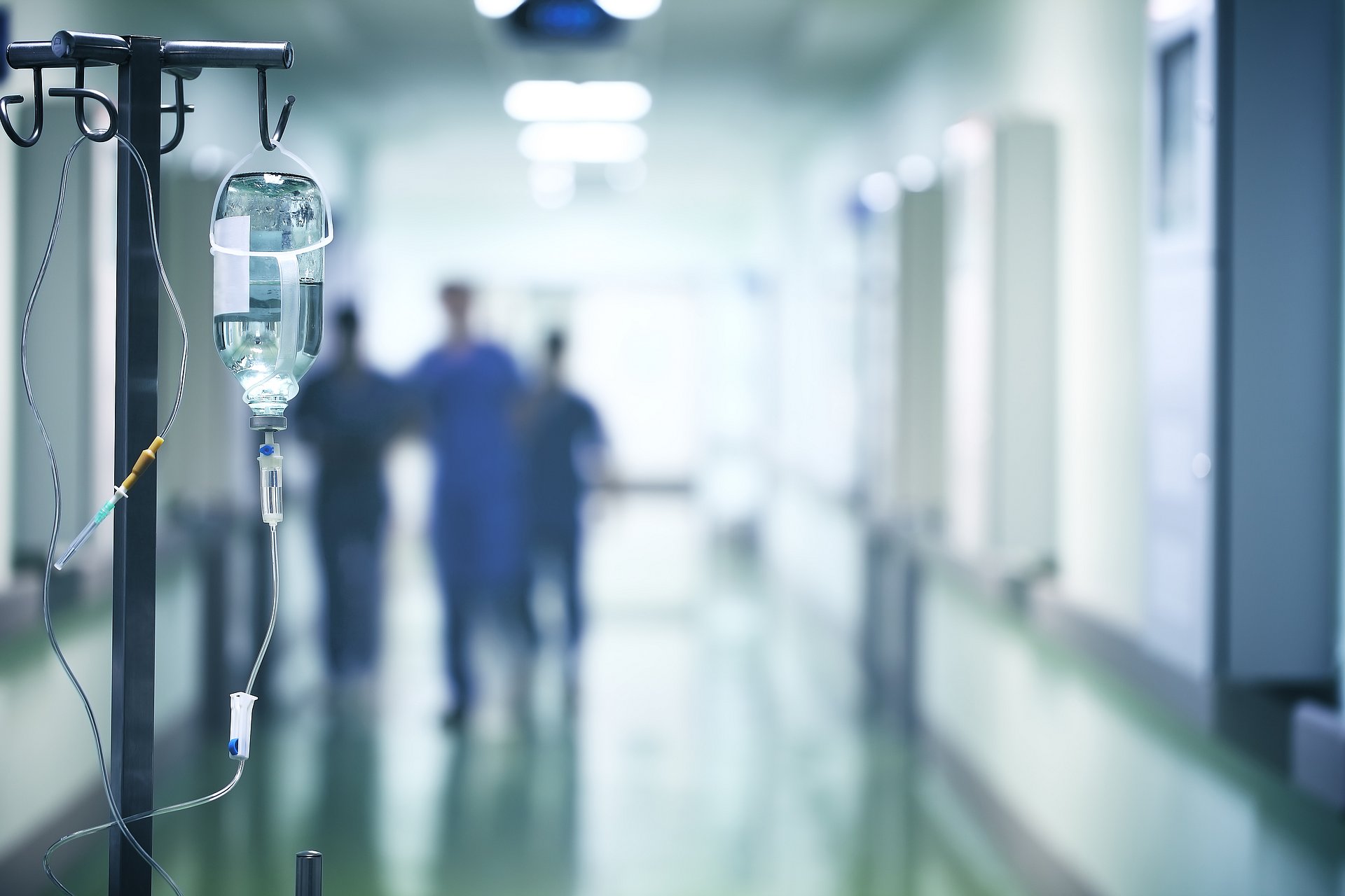 Hospital ward with drug infusion and doctors. Hospital ward with drug infusion and doctors.