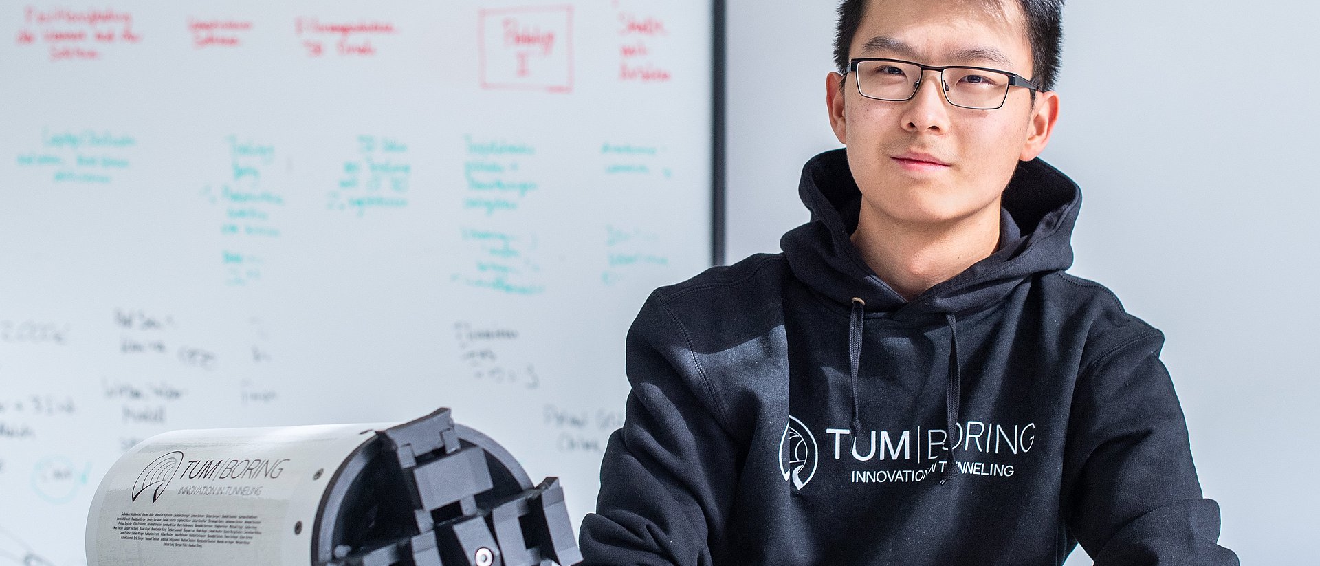 Informatics student Haokun Zheng is one of the team leaders at TUM Boring.