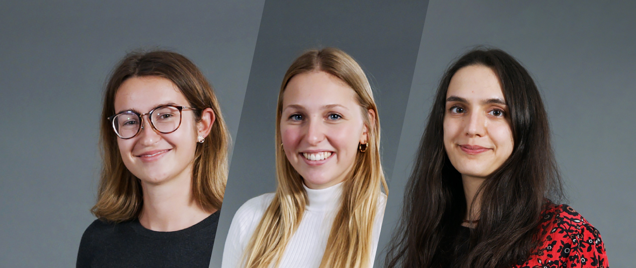 The entries of Nicole Stöger, Felizitas Piller and Ipek Tuncel (from left) convinced the jury of the ideas competition. Portraits of the three winners of the Academicus 2021 ideas competition