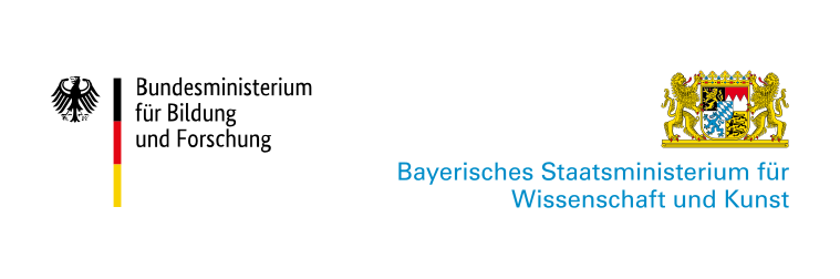 Förderlogos: Bundesministerium für Bildung und Forschung und Bayerisches Staatsministerium für Wissenschaft und Kunst