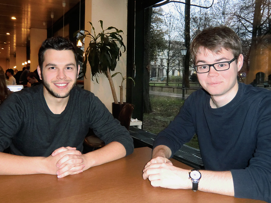 Vertreten die Studierenden im Senat der TUM: Peter Kuhn (links) und Peter Zarnitz. (Bild: Sabrina Czechofsky)