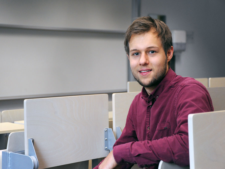 Ringvorlesung Umwelt an der TUM: Organisator Johann Hönes liegt eine nachhaltige Lebensweise sehr am Herzen. (Foto: Maren Willkomm)