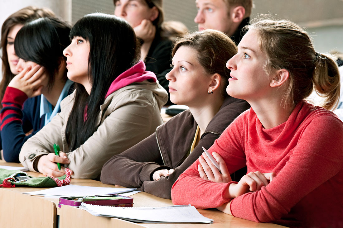 Female students in lecture room