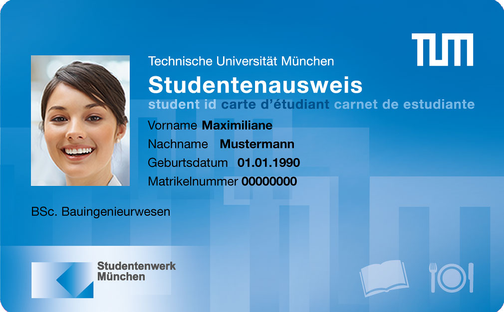 Muster Student Card der TU München (Grafik: TUM) Muster Student Card der TU München (Grafik: TUM)