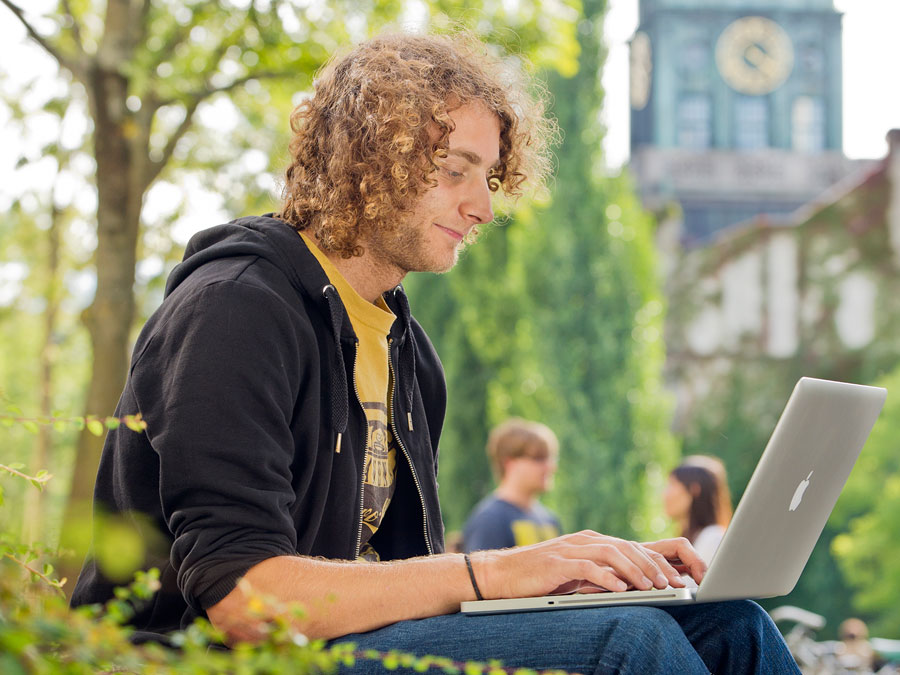 Student with laptop