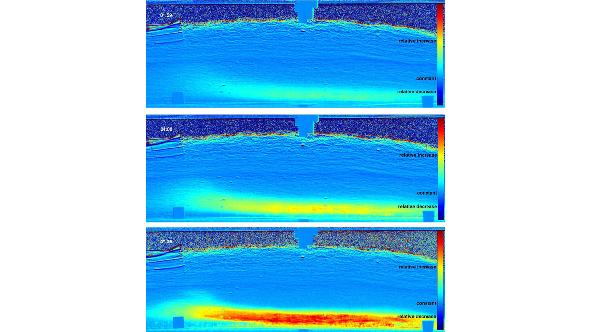 Neutronen-Radiografie von Wasserablagerungen in der Isolierung von Flugzeugen. (Bild: casas)