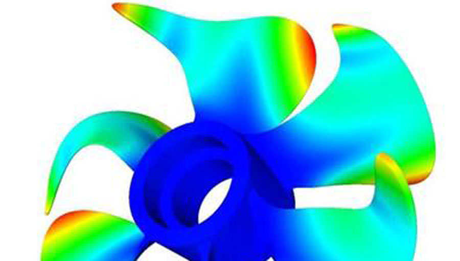 Simulation model of a ship propeller. (Photo: TUM) Simulation model of a ship propeller. (Photo: TUM)