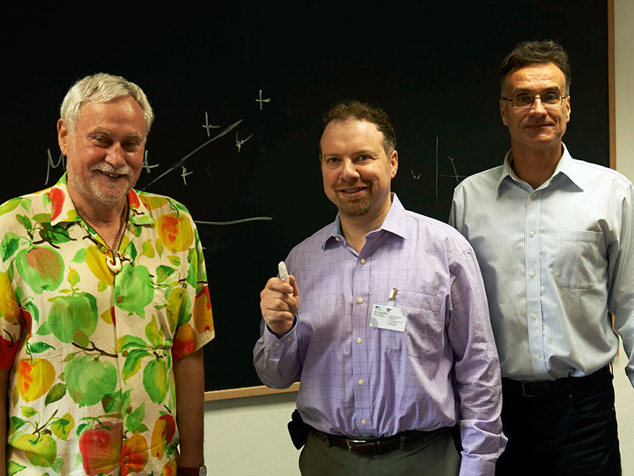 MIAPP-Director Prof. Kudritzki (LMU/University of Hawaii), Prof. Riess (Space Telescope Institute Baltimore; Nobel prize physics 2011), MIAPP Director Prof. Beneke (TUM) – Photo: W. Schuermann / TUM