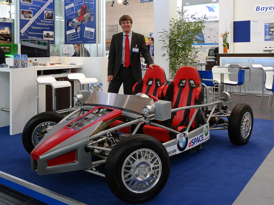 Das studentische Elektrofahrzeug „eCARus" auf der Hannover Messe – Foto: Marcel Rogge