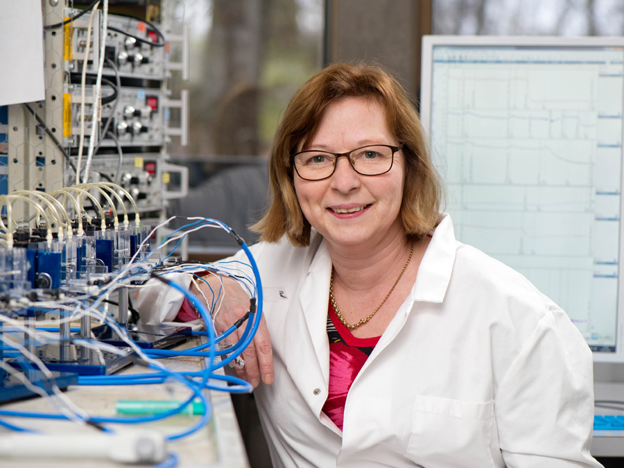 Dagmar Krüger of the Department of Human Biology at TU Munich has examined more than 2200 specimens from around 450 patients with bowel disease. (Photo: TUM/ A. Eckert)