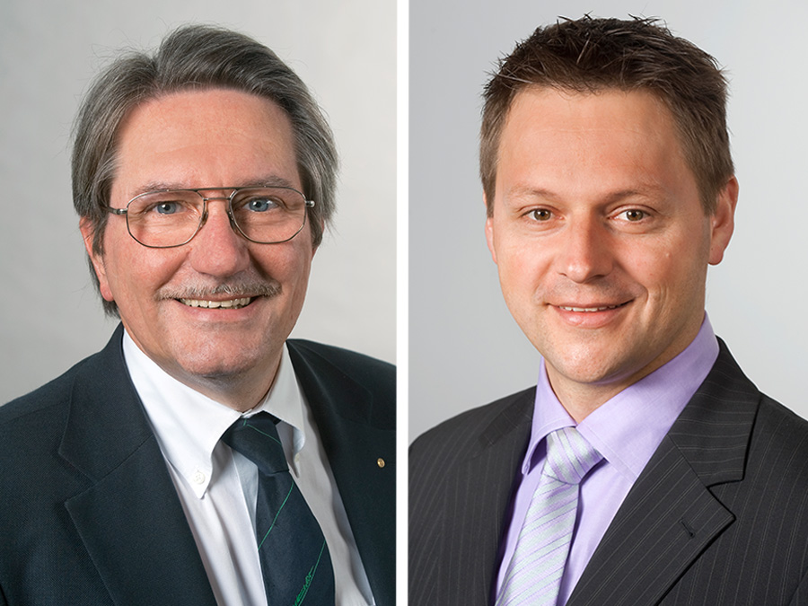 Prof. Thomas A. Wunderlich (left) and Prof. Stephan Freudenstein. (Photo: Heddergott & Eckert / TUM)