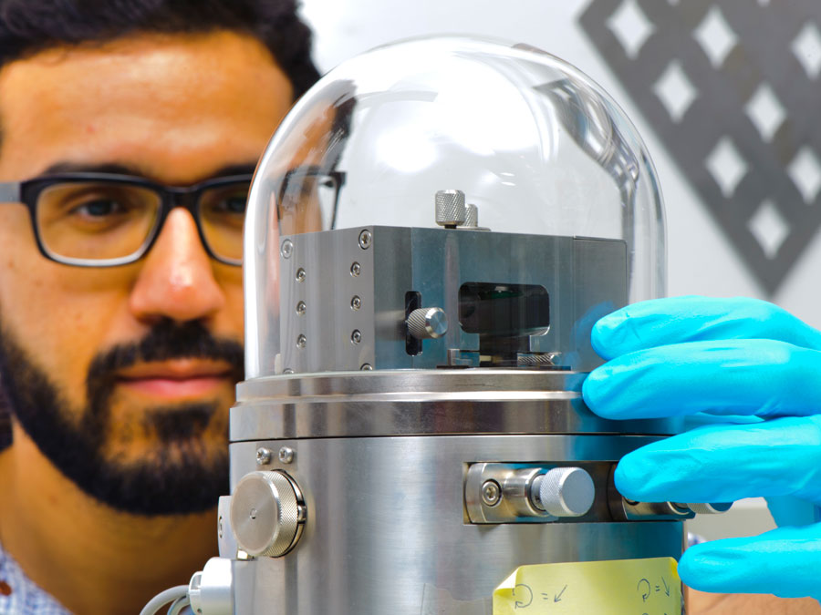 Researcher developing sensors based on nanomaterials.