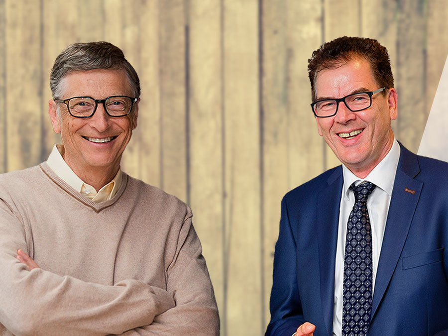 Bill Gates und Gerd Müller (v.l.) diskutieren über Entwicklungspolitik. (Bilder: Gates Foundation / BMZ) Bill Gates und Dr. Gerd Müller