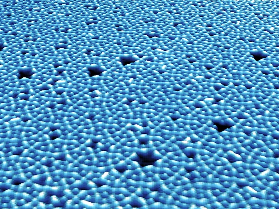 Das neue Verfahren bildet aus einfachen organischen Molekülen eine komplexe, halbreguläre 3.4.6.4 Parkettierung. (Bild: Klappenberger und Zhang / TUM) Das neue Verfahren bildet aus einfachen organischen Molekülen eine komplexe, halbreguläre 3.4.6.4 Parkettierung. (Bild: Klappenberger und Zhang / TUM)