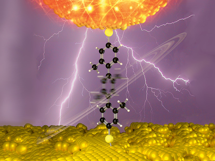 Elektrisch schaltbares organisches Molekül. (Bild: Yuxiang Gong / TUM / Journal of the American Chemical Society)