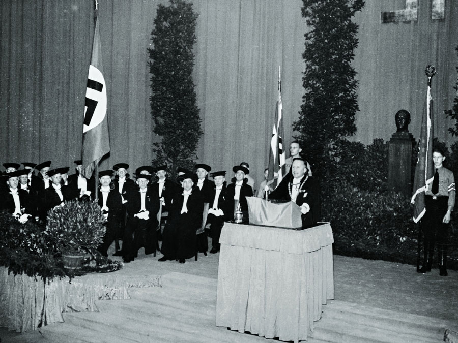 THM Rector Lutz Pistor at the Dies academicus, the annual academic celebration, 1940.