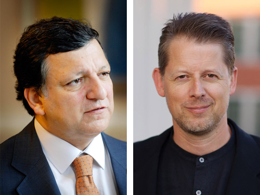 José Manuel D. Barroso und Andrew Moravcsik (v.l.) kommen an die Hochschule für Politik. (Bilder: Johannes Jansson / Jon Roemer) José Manuel D. Barroso und Andrew Moravcsik