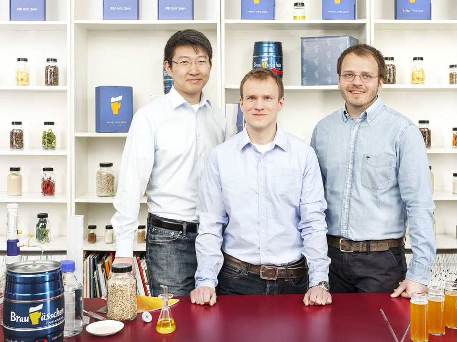 Die drei Gründer von Braufässchen (v.l.n.r) Ping Lu, Dominik Guber und Wolfgang Westermeier. (Bild: Creative Commons)