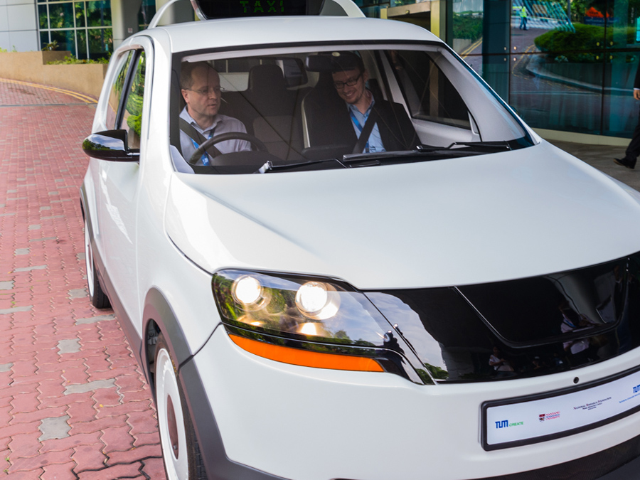 The world's first electric taxi for tropical megacities developed by NTU & Germany's Technische Universität München.