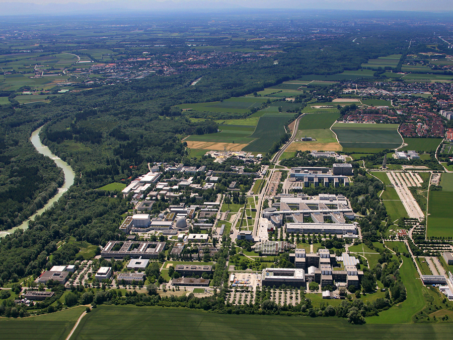 Luftbildaufnahmen vom Campus Garching.