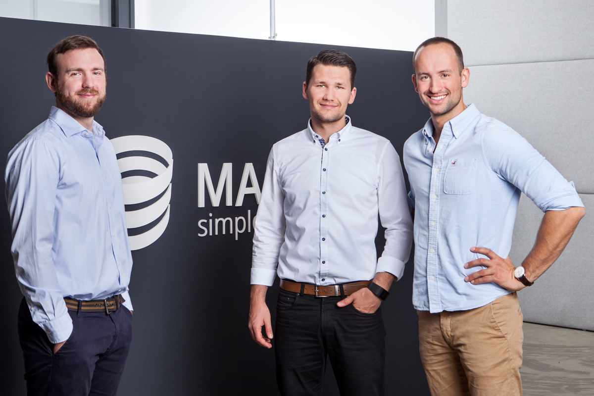Magazino Founder (left to right): Nikolas Engelhard, Lukas Zanger, Frederik Brantner. (Photo: Siemens AG) Magazino Founder (left to right): Nikolas Engelhard, Lukas Zanger, Frederik Brantner.