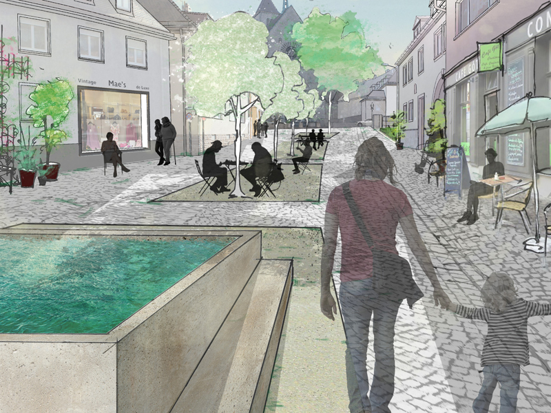 Mehr Grün in der Stadt kann helfen, die Folgen des Klimawandels – beispielsweise Hitzestress und Starkregenereignisse – zu minimieren. (Bild: ZSK / TUM) Mehr Grün in der Stadt kann helfen, die Folgen des Klimawandels – beispielsweise Hitzestress und Starkregenereignisse – zu minimieren.