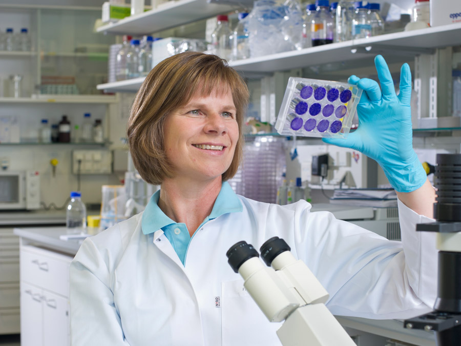 Die Virologin Prof. Dr. Ulrike Protzer forscht mit ihrer Arbeitsgruppe an Hepatitis-Viren. (Bild: A. Heddergott / TUM)
