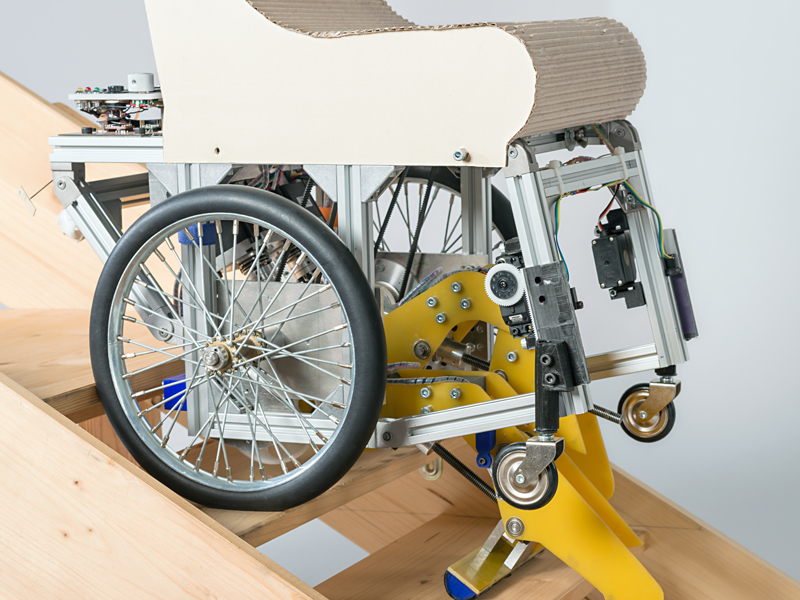 Scientists at TUM developed a wheelchair that can climb stairs.