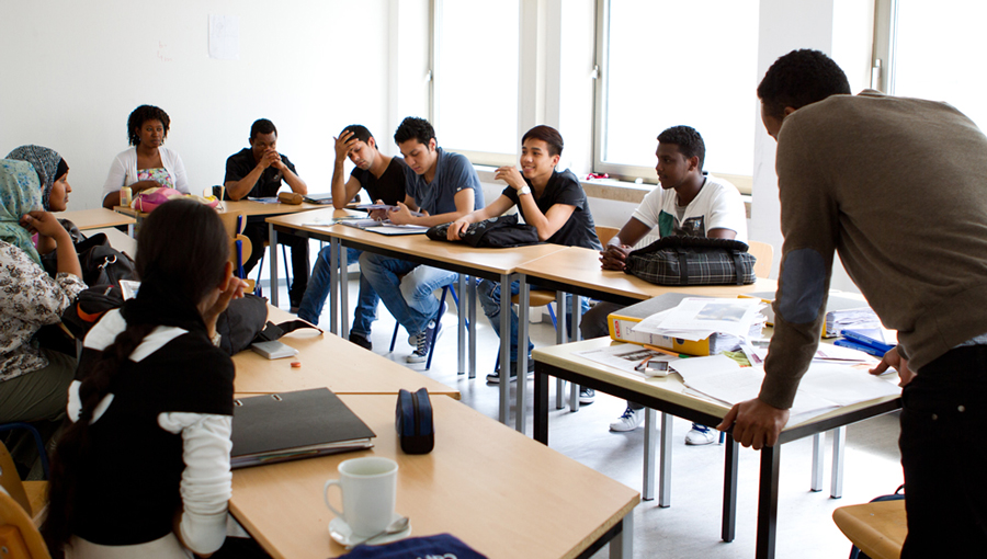 An der Schlau-Schule in München werden elternlose Flüchtlingskinder unterrichtet.