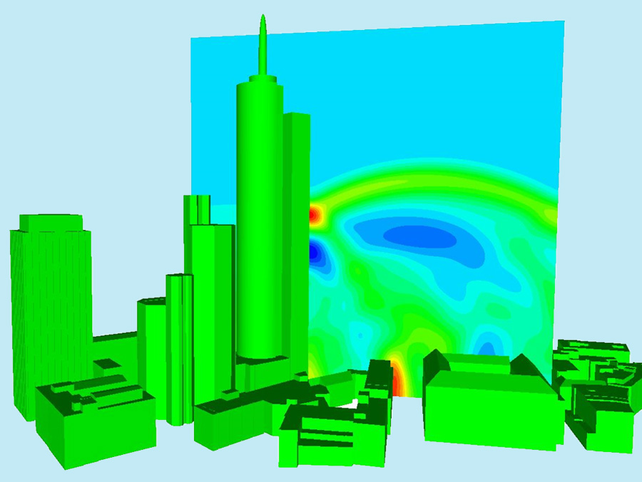 Simulation of detonation shockwaves.