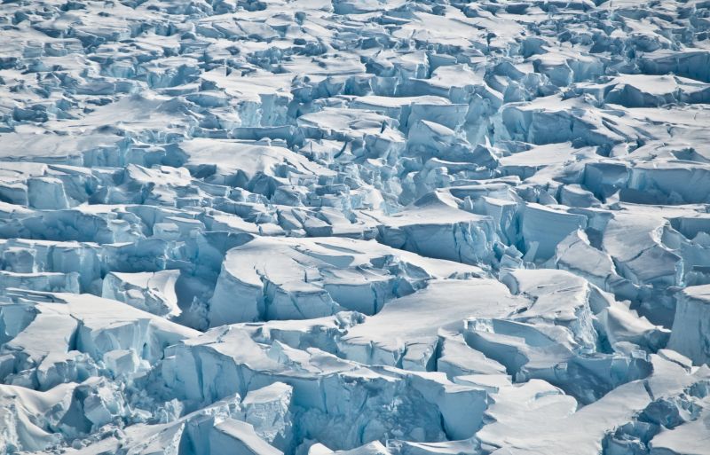 Crevasses near the edge of Pine Island Glacier, Antarctica.