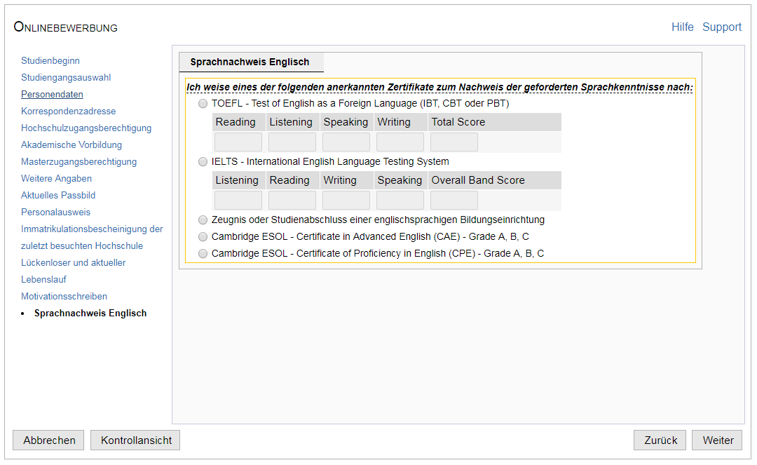 Sprachnachweis Englisch DE
