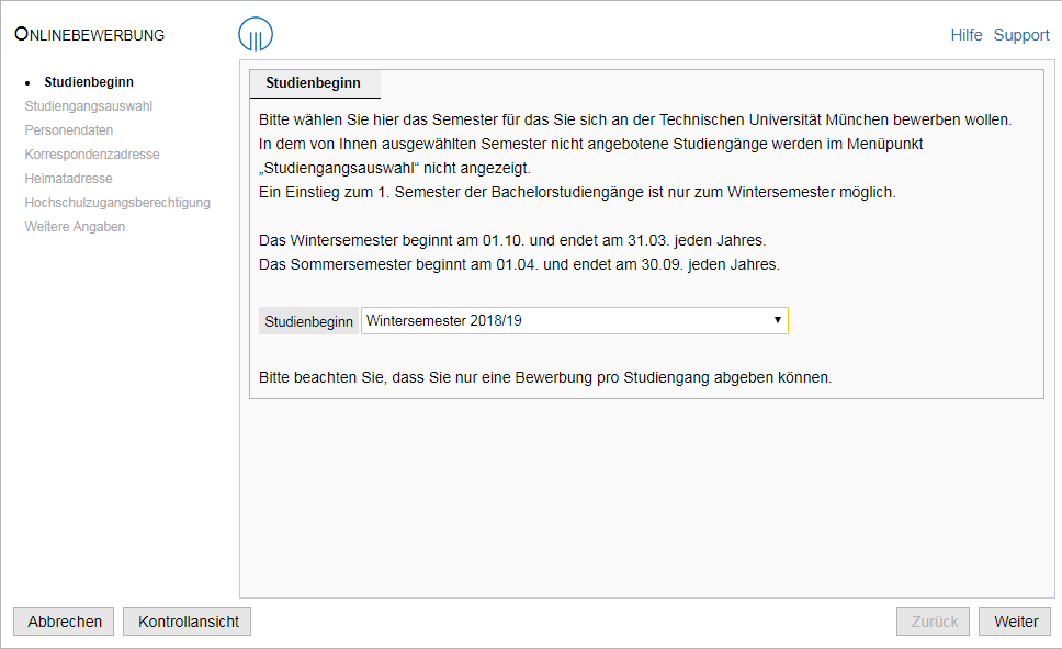 1 Semesterwahl