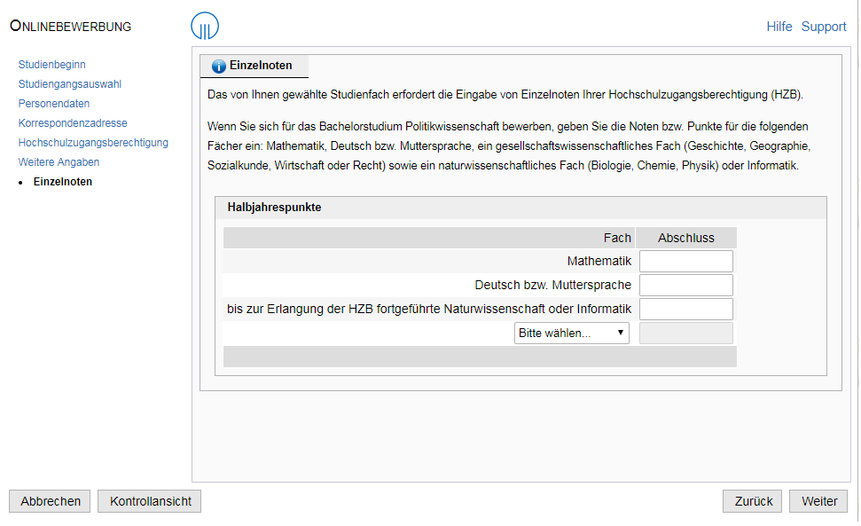 6 Einzelnoten