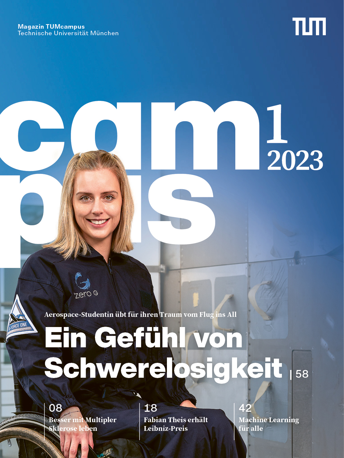 Titelseite „TUMcampus“ Ausgabe 1/2023