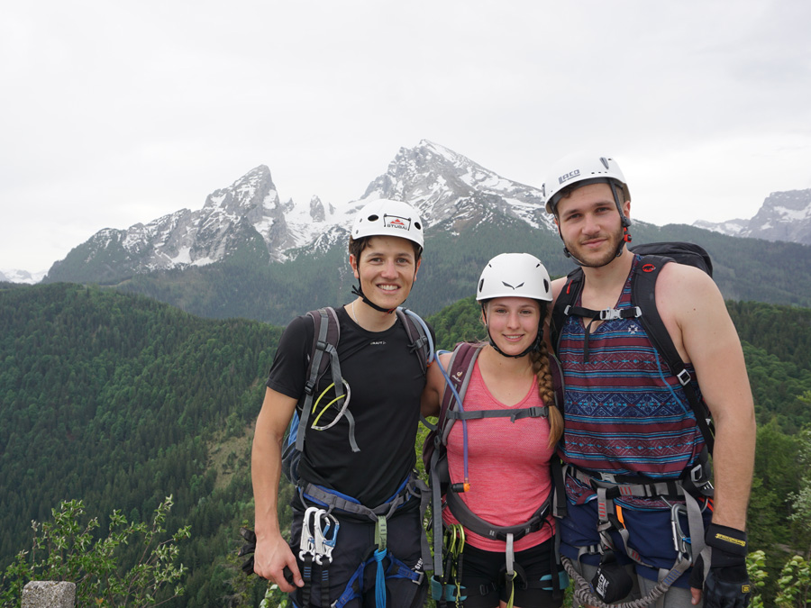 Alpioneers Luis Hopf, Magdalena Daxenberger und Maxim Frenkel 